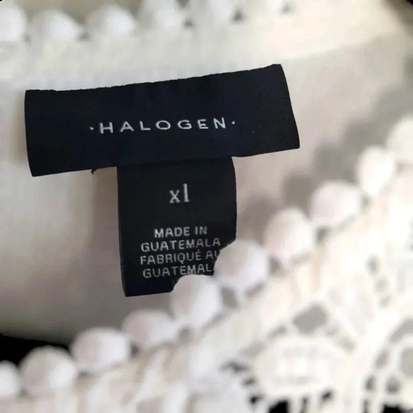 Halogen Lace & Crepe Top Ivory Cloud Size XL - Picture 8 of 8